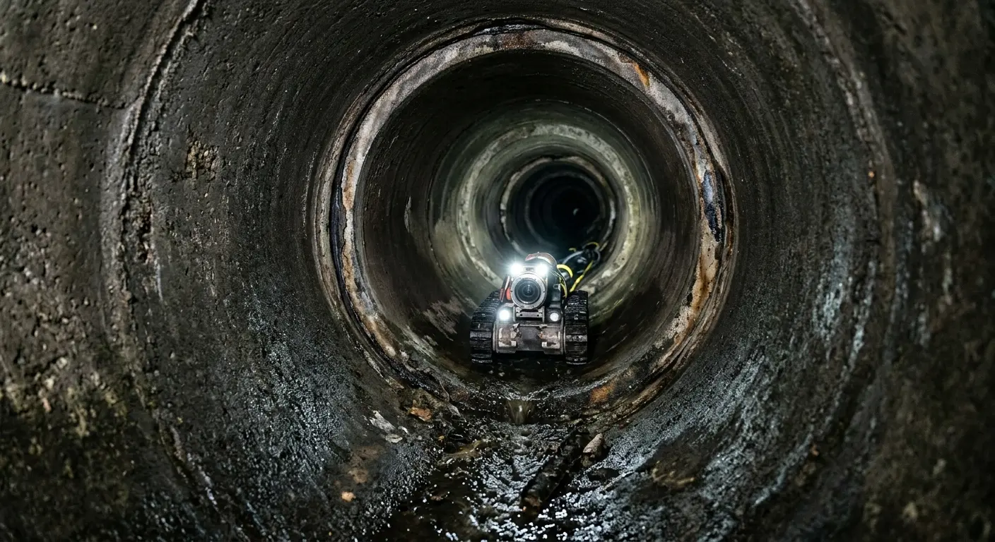 Robotic sewer camera inspecting pipe interior for Sewer Line Cleaning in Oak Lawn